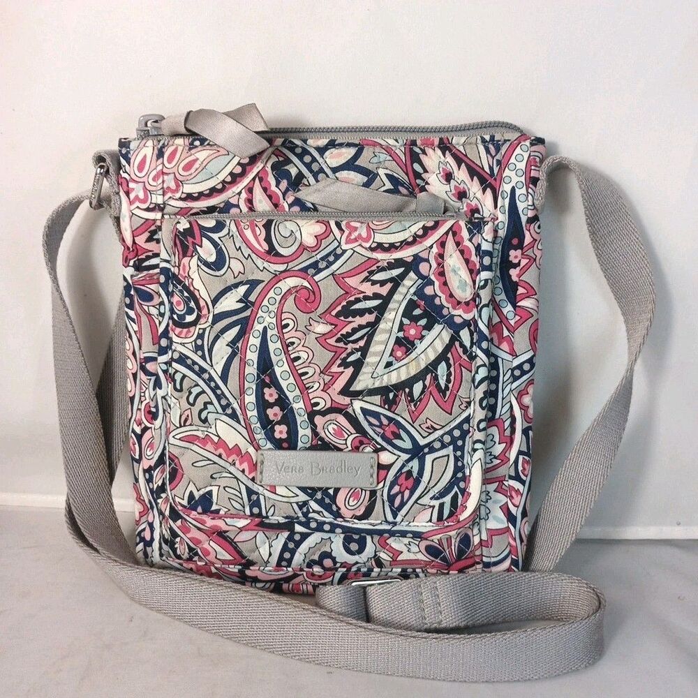 Vera Bradley RFID Mini Hipster Crossbody Bag Retied Gramercy Paisley 8 X 6.5"